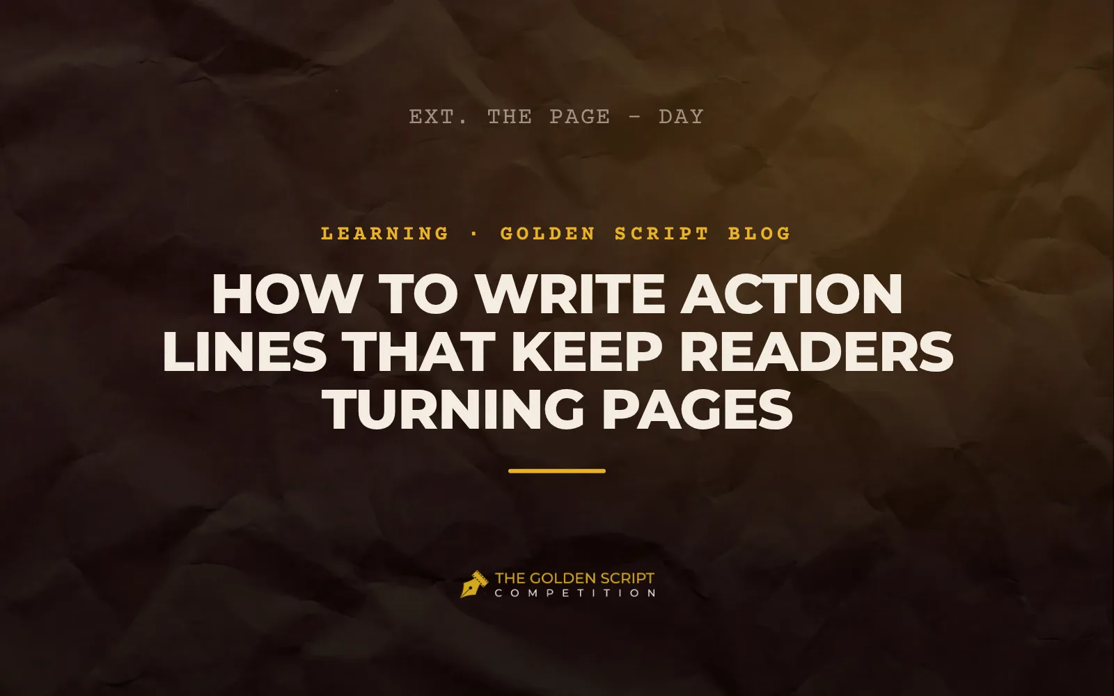 How to Write Action Lines That Keep Readers Turning Pages