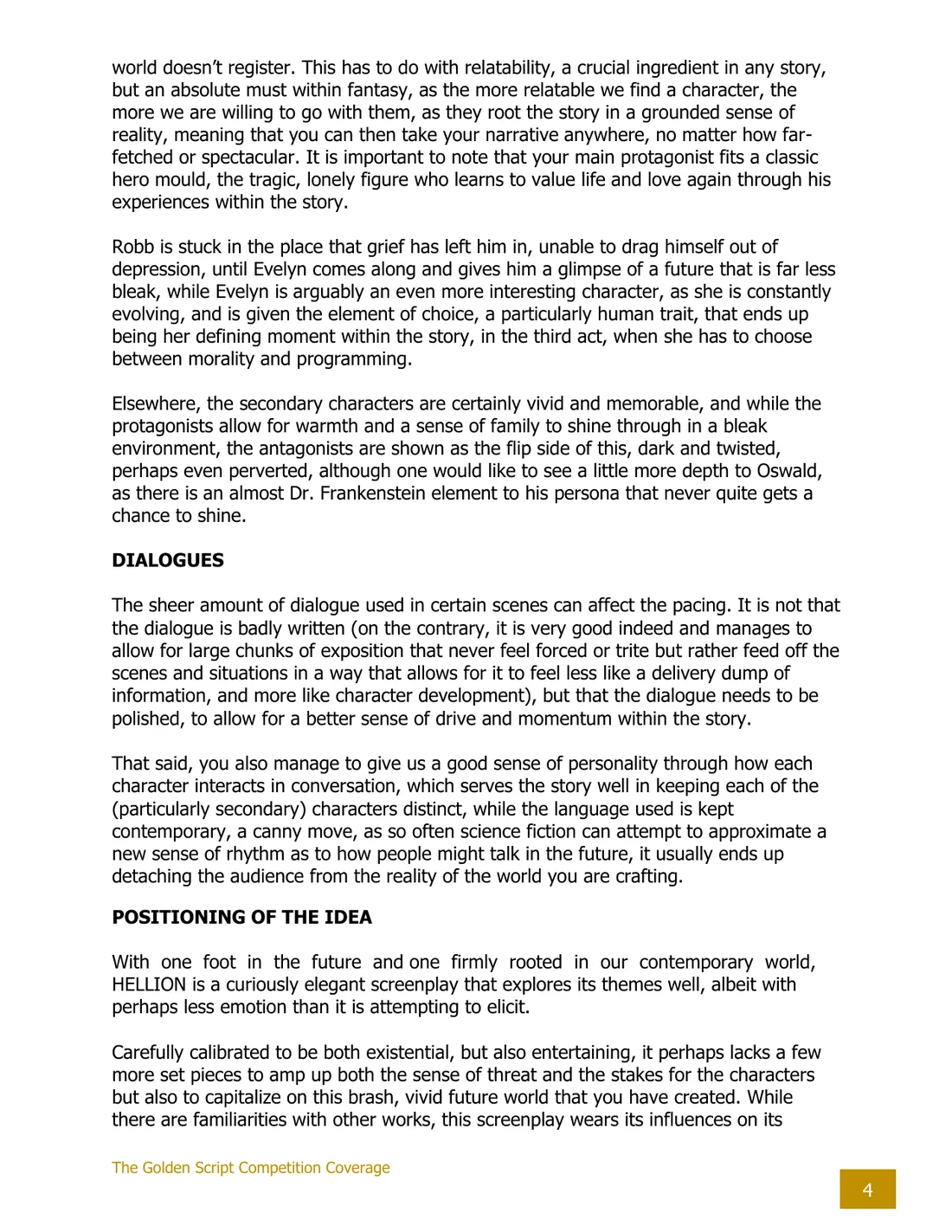In-depth critique sample, page 4 of 5